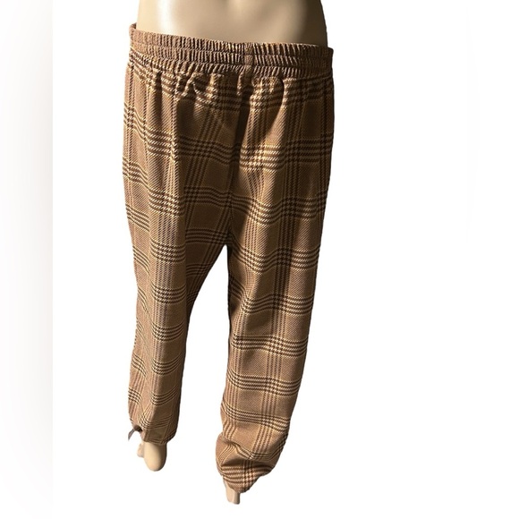 Nocturne Plaid Pull On Trouser Pant Relax High Rise Preppy Skate Rave Women 42 - Picture 2 of 8